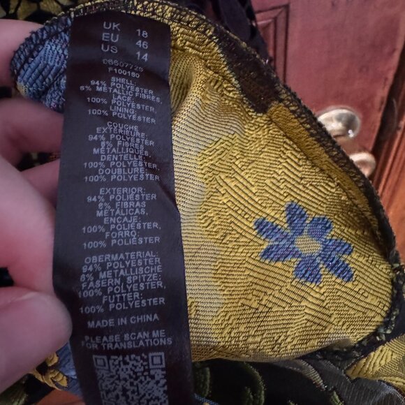 ASOS PREMIUM Lace Top Jacquard Mini Skater Dress - Multi / US 14 - Picture 5 of 9